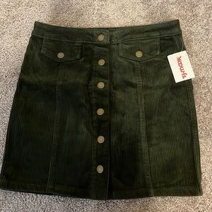 Blue Spice Corduroy Green Skirt Size 7